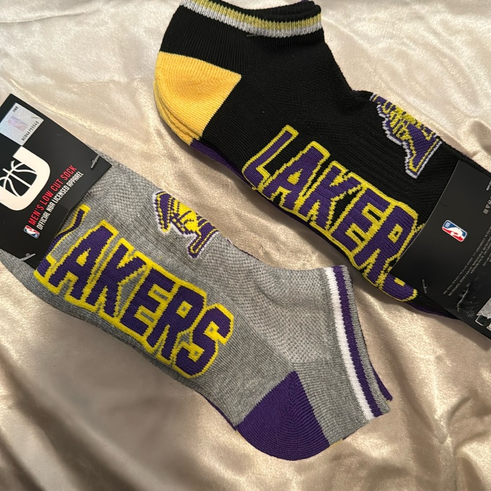 3-Pack Low-cut Lakers socks